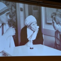 Historische Aufnahme von Mutter Teresa in Chemnitz. © privat
