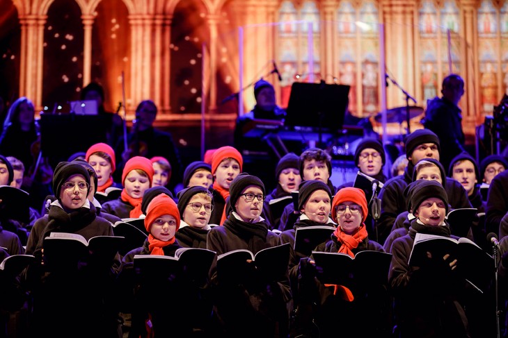 Adventskonzert des Kreuzchors und der Kapellknaben 2019 im Dresdner Fußball-Stadion. © Claudia Jacquemin