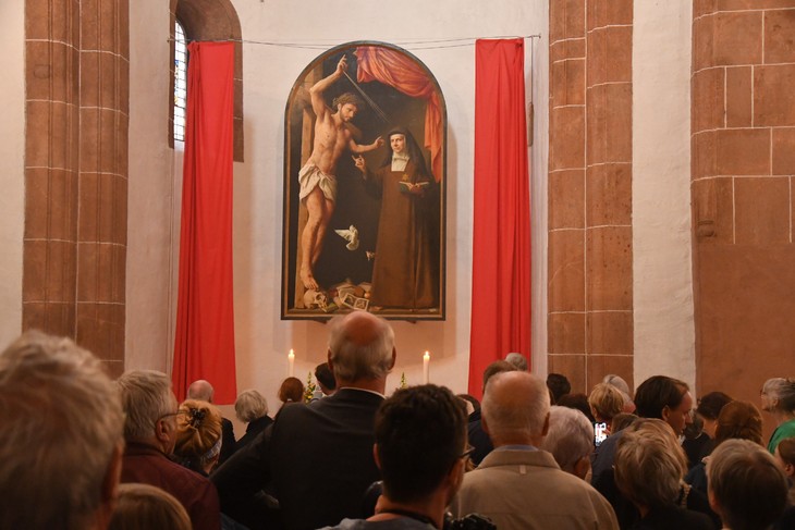 Das neue Gemälde in der Wechselburger Basilika. © Michael Baudisch