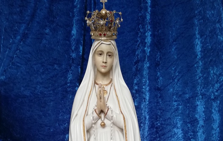 Die Statue der Fatima-Madonna ist im Juni im Bistum Dresden-Meißen unterwegs. © Kerstin Schlotter