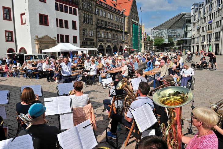 Festlich wird es auch beim Kulturkirchenfest in Chemnitz. © Sven Gleisberg